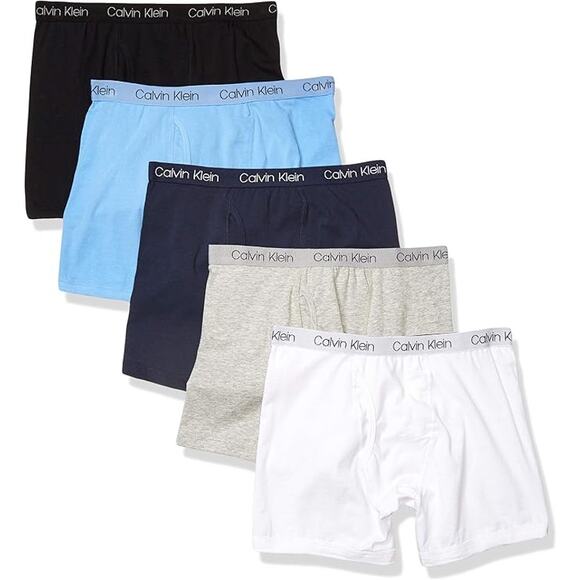 New 5-Pack Calvin Klein Boys Large Stretch Cotton Modern Boxer Brief Underwear - Picture 1 of 4